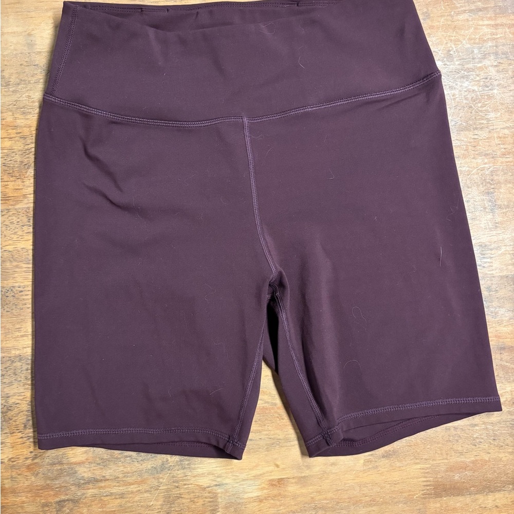 Women's maroon  High-Waisted biker Shorts